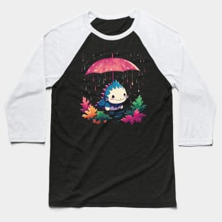 Axolotl Rainy Day With Umbrella Baseball T-Shirt